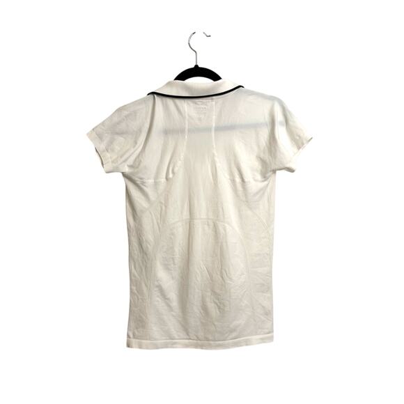 Athleta Polo Shirt Womens Small White Momentum Quarter Zip Seamless Top UPF 50+ - Picture 3 of 4